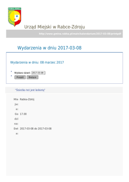 Urząd Miejski w Rabce-Zdroju Wydarzenia w dniu 2017-03-08
