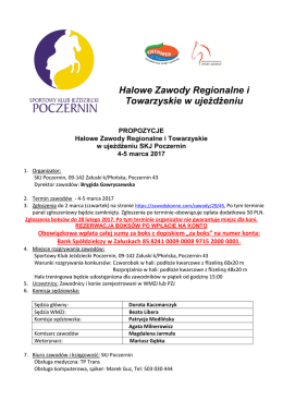 Halowe Zawody Regionalne i Towarzyskie w ujeżdżeniu