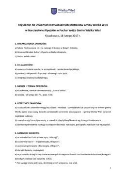 Regulamin XII MIstrzostwa w Narciarstwie - gokis