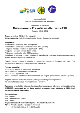 mistrzostwach polski modeli halowych f1n