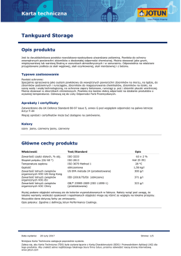 Karta techniczna Tankguard Storage