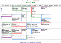 Summer Semester 2016/2017