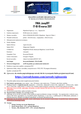 FINAŁ JumpOFF 17-18-19 marca 2017 https://zawodykonne.com