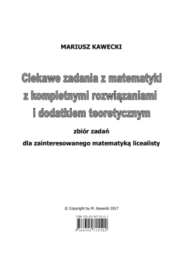 MARIUSZ KAWECKI zbi&oacute;r zadań dla zainteresowanego