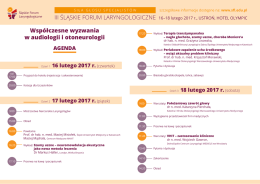 Współczesne wyzwania w audiologii i otoneurologii III ŚLĄSKIE