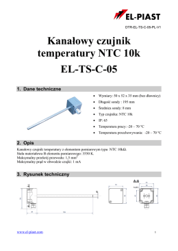 Kanałowy czujnik temperatury NTC 10k EL-TS-C-05 - EL