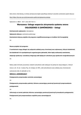 Ogłoszenie o zam&oacute;wieniu - BIP MEN