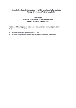 Załącznik do ogłoszenia Zarządu Laser - Med SA o