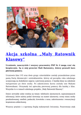 Akcja szkolna „Mały Ratownik Klasowy”