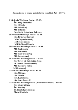 Adoracje róż w czasie nabożeństwa Gorzkich Żali – 2001 r