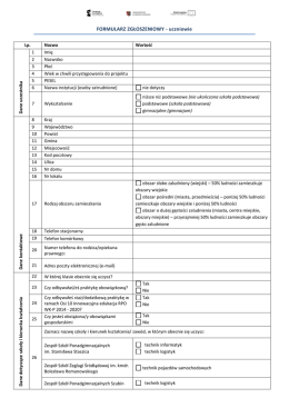 FORMULARZ ZGŁOSZENIOWY