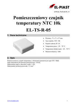 Pomieszczeniowy czujnik temperatury NTC 10k EL-TS-R-05 - EL