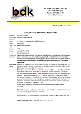 Zapytanie cenowe na wynajem sceny, nagłośnienia i oświetlenia