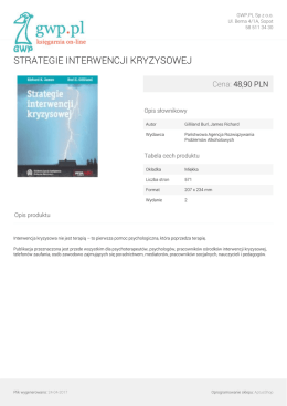 STRATEGIE INTERWENCJI KRYZYSOWEJ