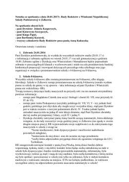 Spotkanie Rady Rodziców z właścicielem szkoły panią Katarzyną