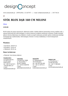 st&oacute;ł blox dąb 160 cm miloni