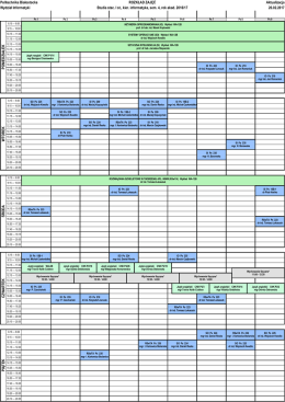 RozkĹ‡ad: stac. I st., kier. informatyka sem. 4