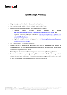 Specyfikacja Promocji