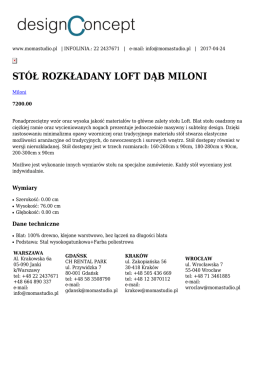 st&oacute;ł rozkładany loft dąb miloni