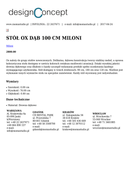 st&oacute;ł ox dąb 100 cm miloni
