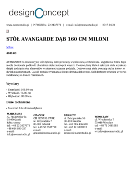 stół avangarde dąb 160 cm miloni