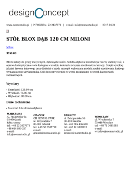 st&oacute;ł blox dąb 120 cm miloni