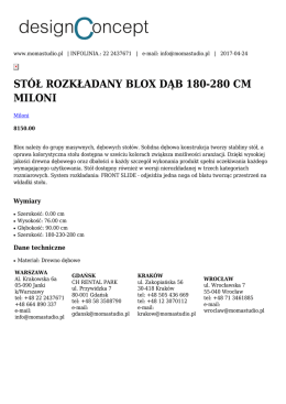 st&oacute;ł rozkładany blox dąb 180-280 cm miloni