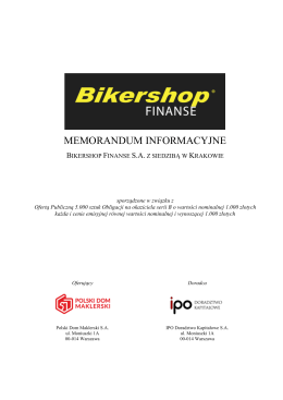 memorandum informacyjne - Bikershop