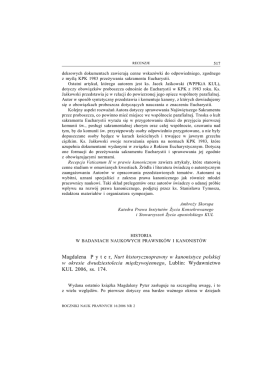 M. Pyter, Nurt historycznoprawny w kanonistyce