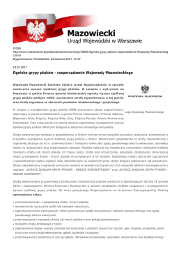 Ognisko grypy ptak&oacute;w &ndash; rozporządzenie Wojewody Mazowieckiego