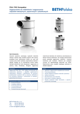 FKA / FKC Kompaktor Zagęszczarka do oddzielania i zagęszczania