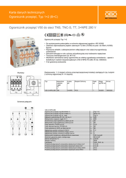 Karta katalogowa ogranicznik Typ 1+2 V50-3+NPE-280