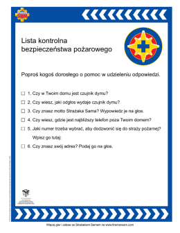 Lista kontrolna bezpieczeństwa pożarowego