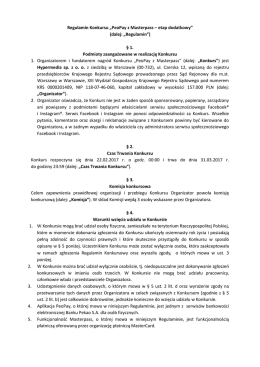 Regulamin Konkursu - Konkurs PeoPay z Masterpass