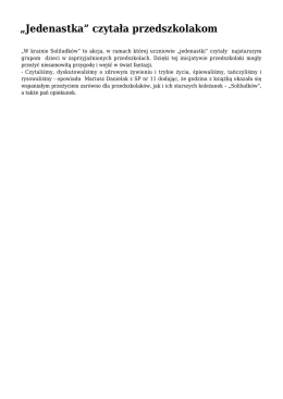 &bdquo;Jedenastka&rdquo; czytała przedszkolakom