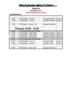 PROGRAM MINUTOWY