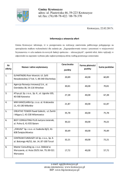 Informacja z wyboru najkorzystniejszej oferty