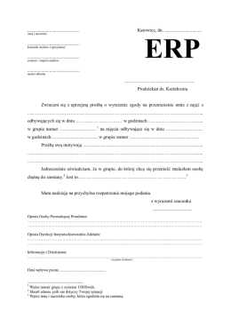 WNIOSEK PROSZĘ WYPEŁNIĆ DRUKOWANYMI LITERAMI