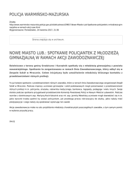 POLICJA WARMIŃSKO-MAZURSKA NOWE MIASTO LUB