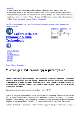 Mikroalgi z PW rewolucją w przemyśle? - Edukacja