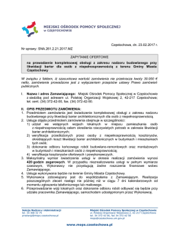Częstochowa, dn. 23.02.2017 r. Nr sprawy: SNA.261.2.21.2017.MZ