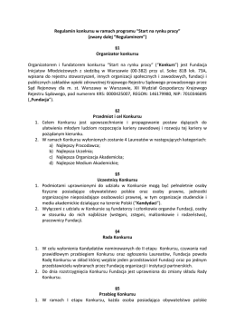 Regulamin konkursu w ramach programu &ldquo;Start na rynku pracy