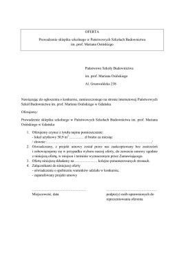 oferta na najem sklepiku - Państwowe Szkoły Budownictwa