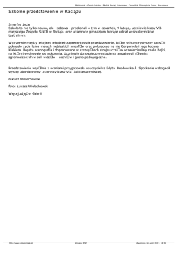 Szkolne przedstawienie w Racią u