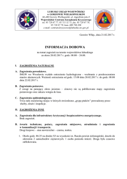 informacja dobowa - Lubuski Urząd Wojewódzki