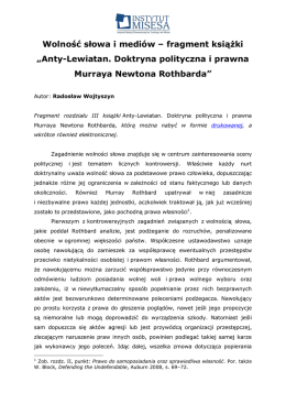 fragment książki &bdquo;Anty-Lewiatan. Doktryna polityczna i prawna
