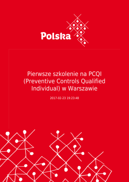 Pierwsze szkolenie na PCQI (Preventive Controls Qualified