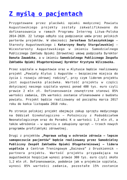 Z myślą o pacjentach