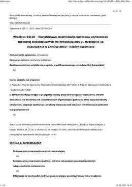 Wrocław: 04120 – Kompleksowa modernizacja budynków