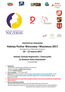 Halowy Puchar Warszawy i Mazowsza 2017